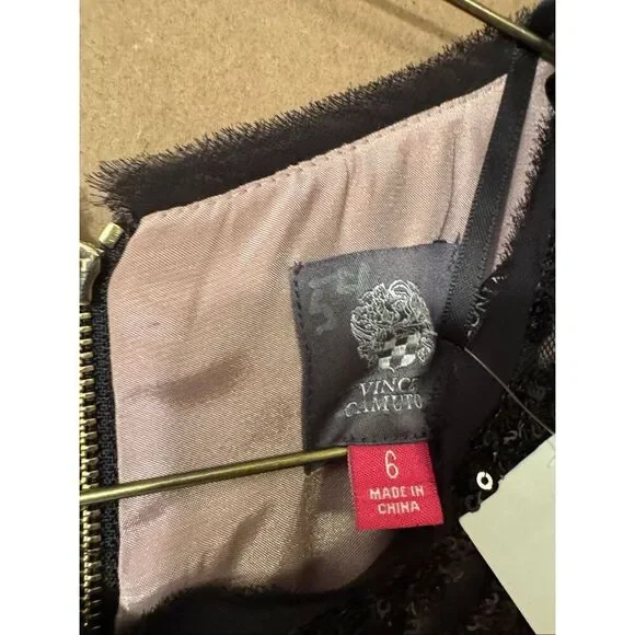 NWT Vince Camuto Black Sequin Dress - Picture 7 of 10